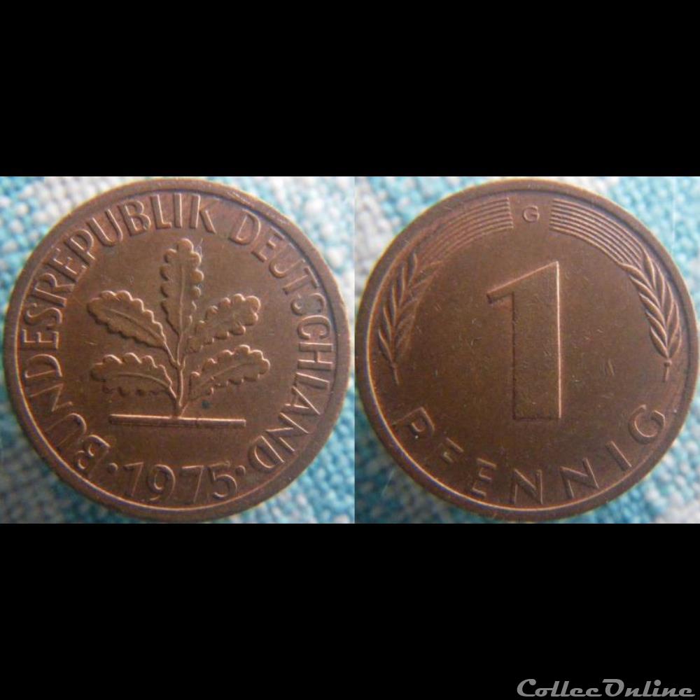 monnaie monde allemagne 1 pfennig 1975 g