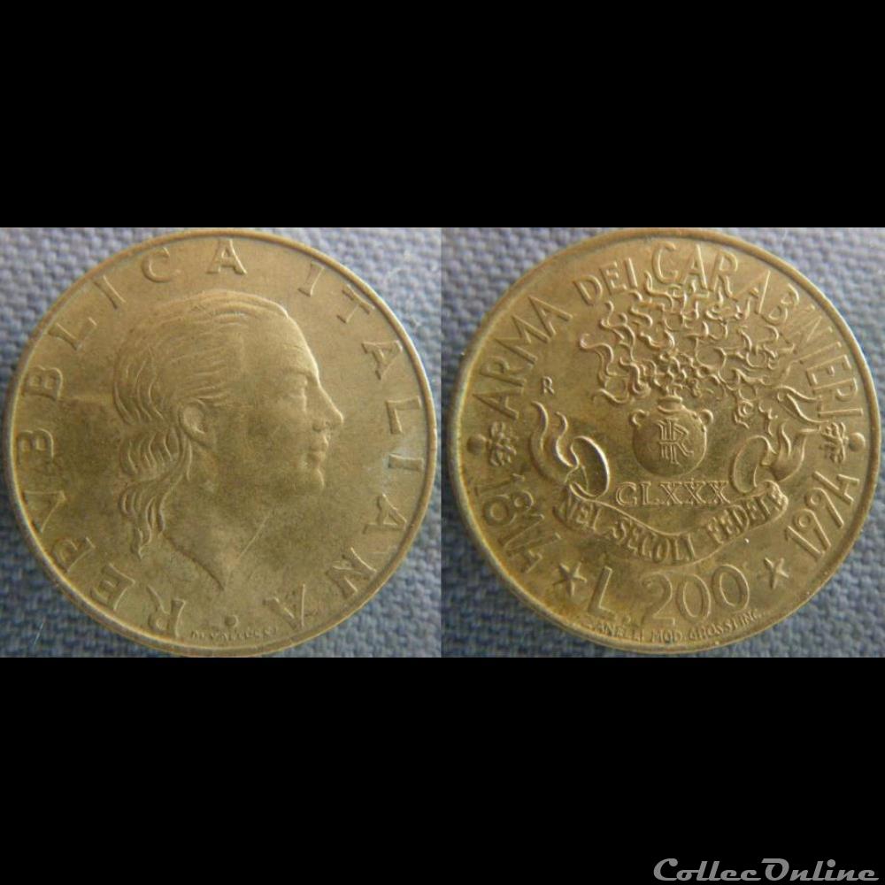 200 Lire 1994 Carabinieri monnaie monde italie 200 lire 1994 carabinieri
