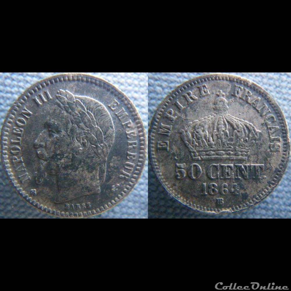 50 centimes 1864 BB monnaie france moderne 50 centimes 1864 bb