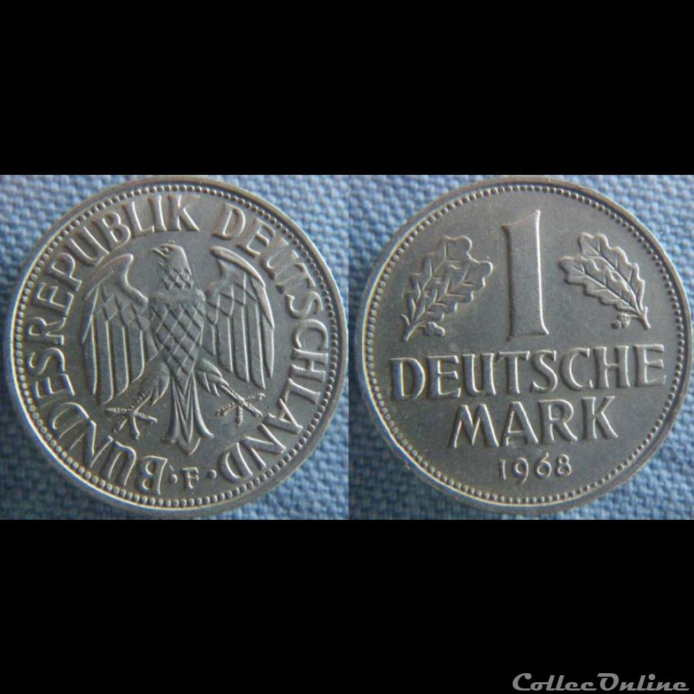 1 Mark 1968 F monnaie monde allemagne 1 mark 1968 f