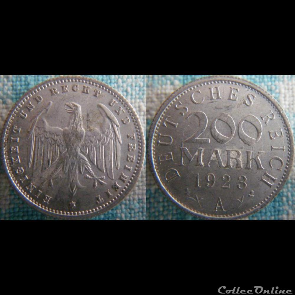 200 Mark 1923 A monnaie monde allemagne 200 mark 1923 a
