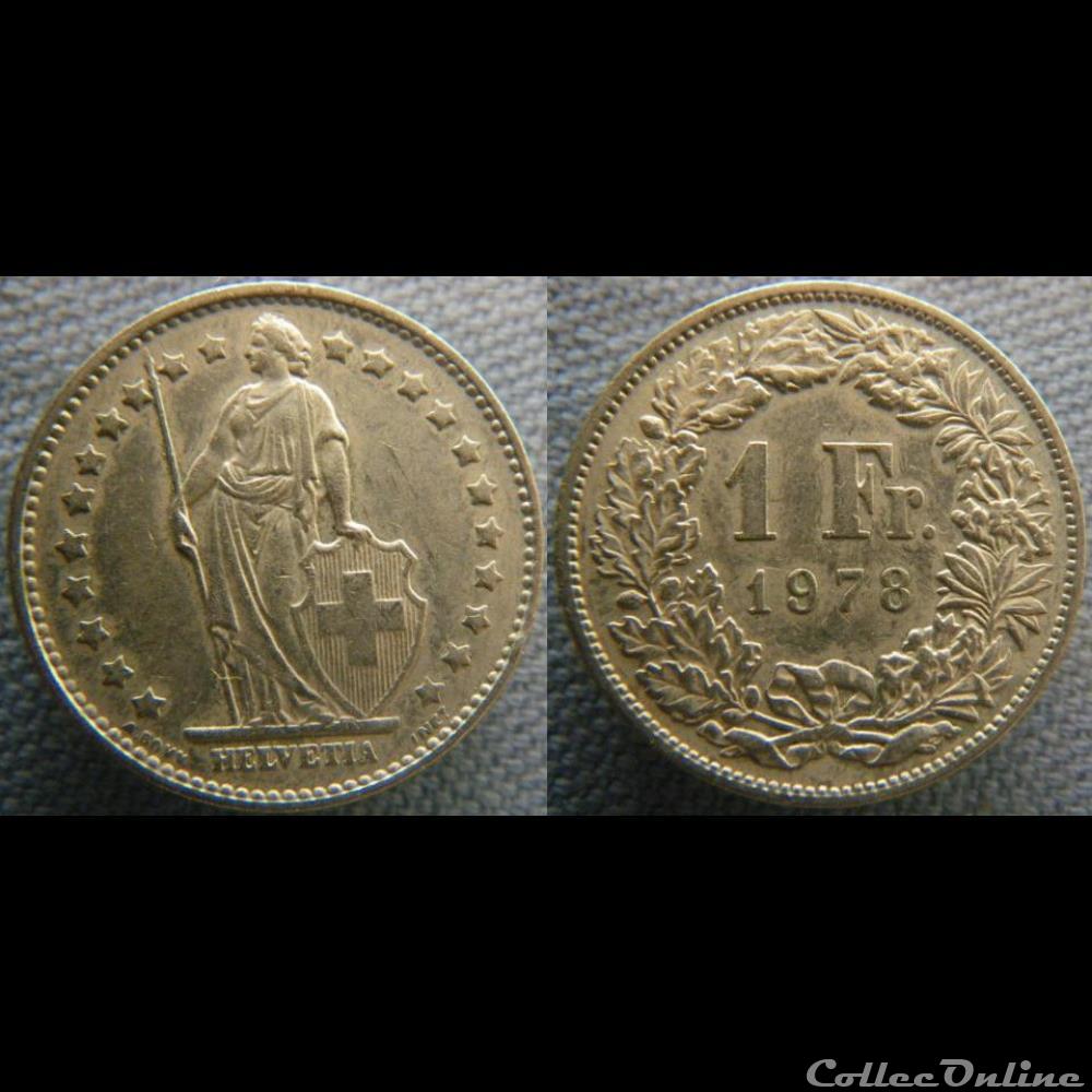 1 Franc 1978 monnaie monde suisse 1 franc 1978