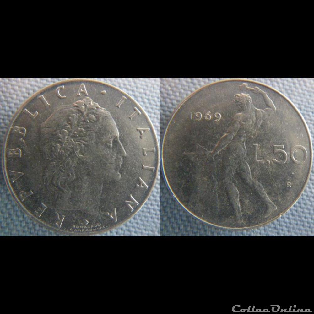 50 Lire 1969 monnaie monde italie 50 lire 1969