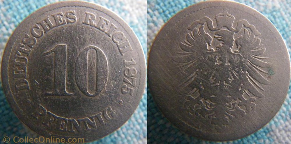 10 pfennig 1875 A monnaie monde allemagne 10 pfennig 1875 a