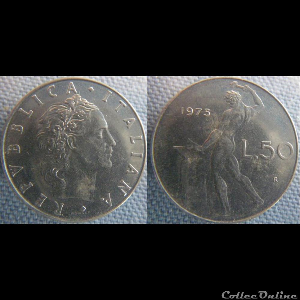 50 Lire 1975 monnaie monde italie 50 lire 1975