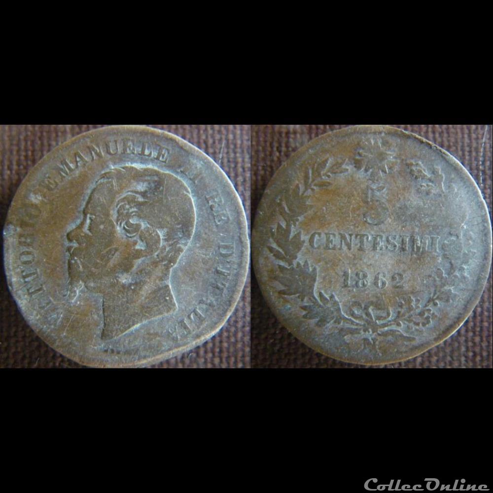monnaie monde italie 5 centesimi 1862 n