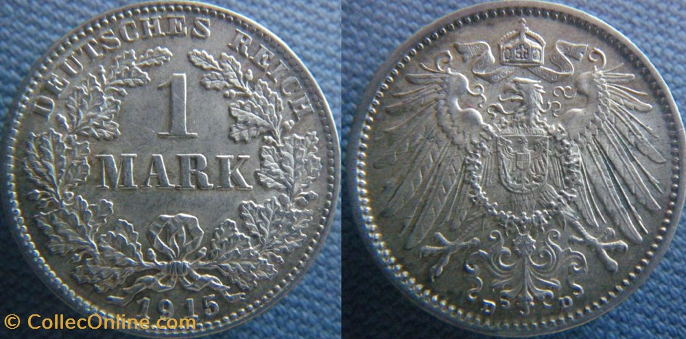 1 mark 1915 D monnaie monde allemagne 1 mark 1915 d