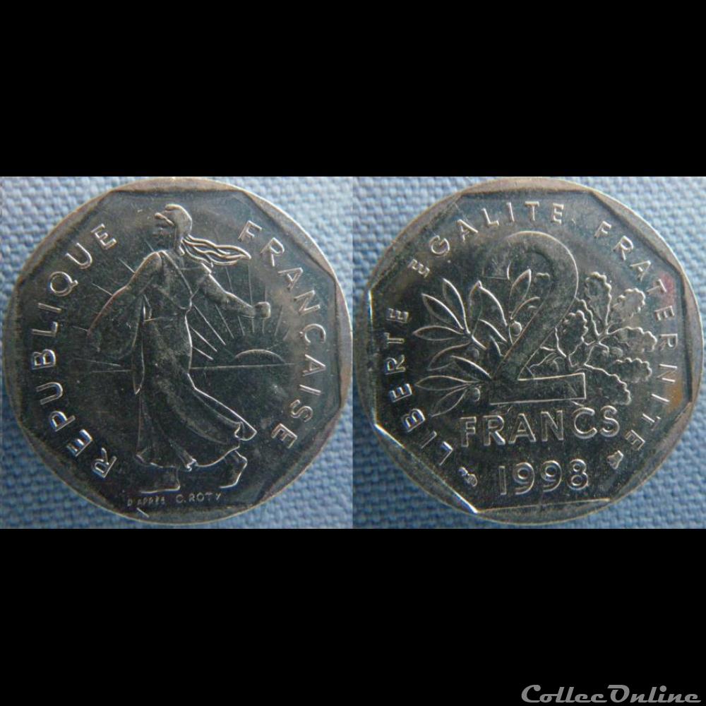 monnaie france moderne 2 francs 1998
