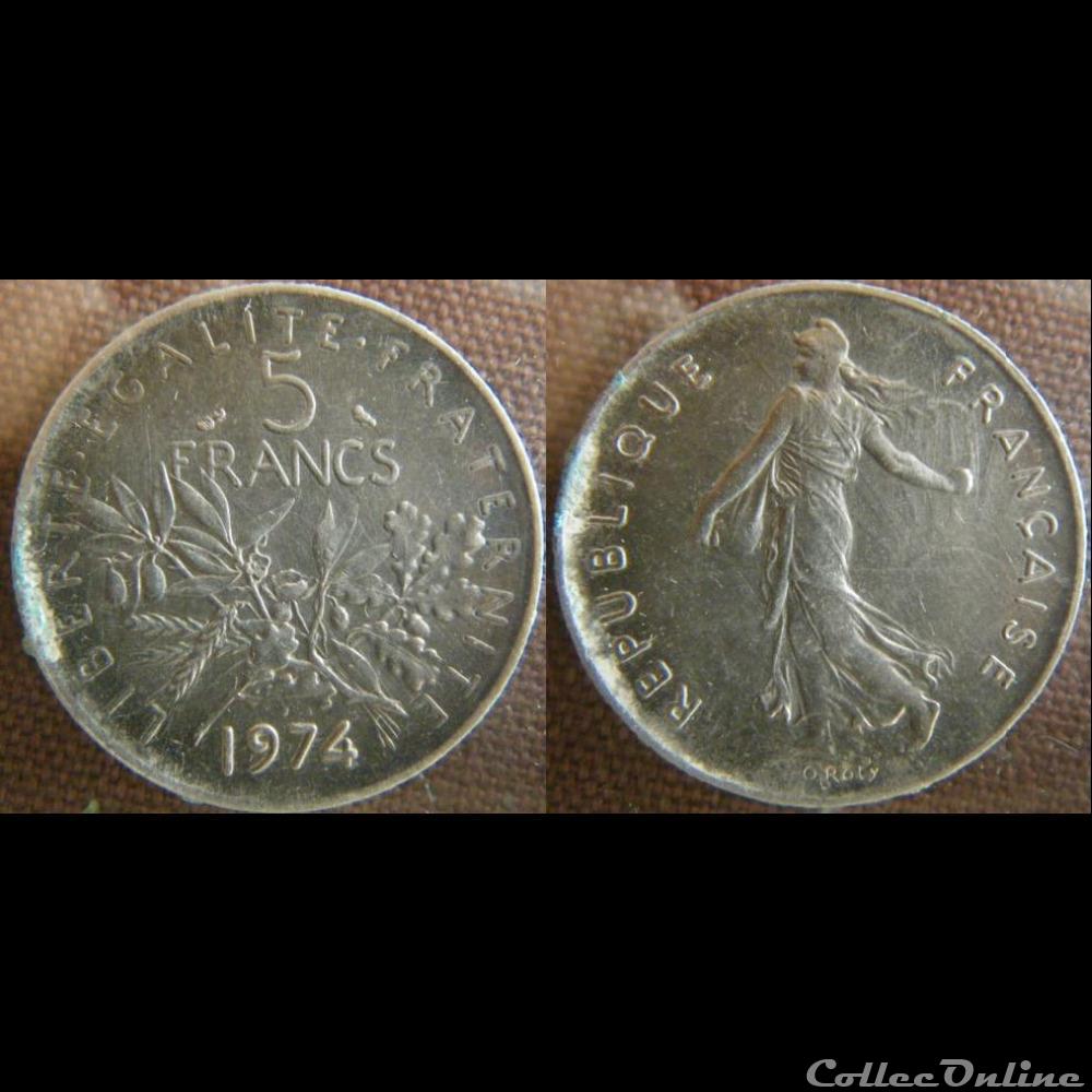 monnaie france moderne 5 francs 1974