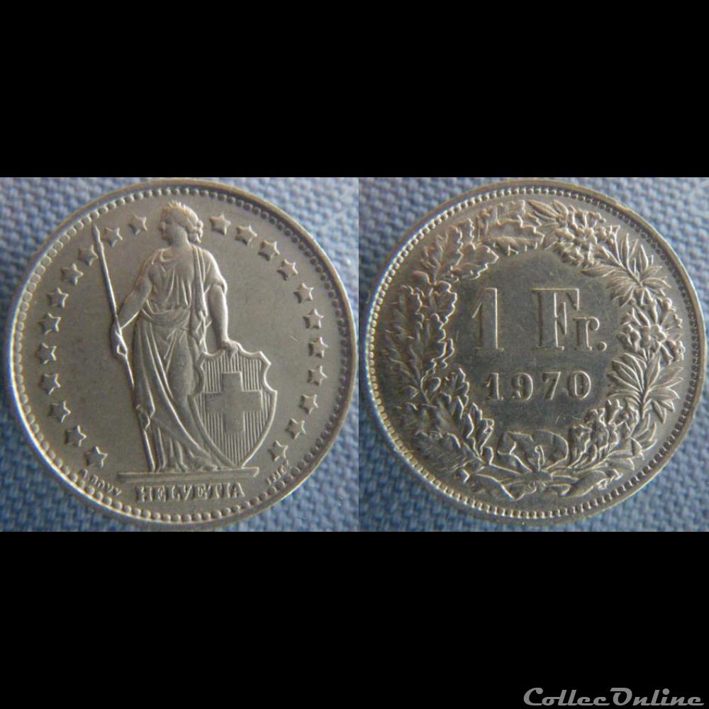 1 Franc 1970 monnaie monde suisse 1 franc 1970