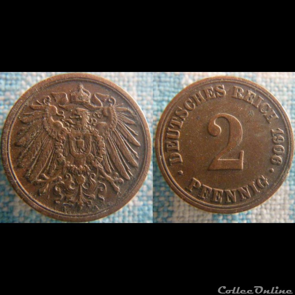2 pfennig 1906 A monnaie monde allemagne 2 pfennig 1906 a