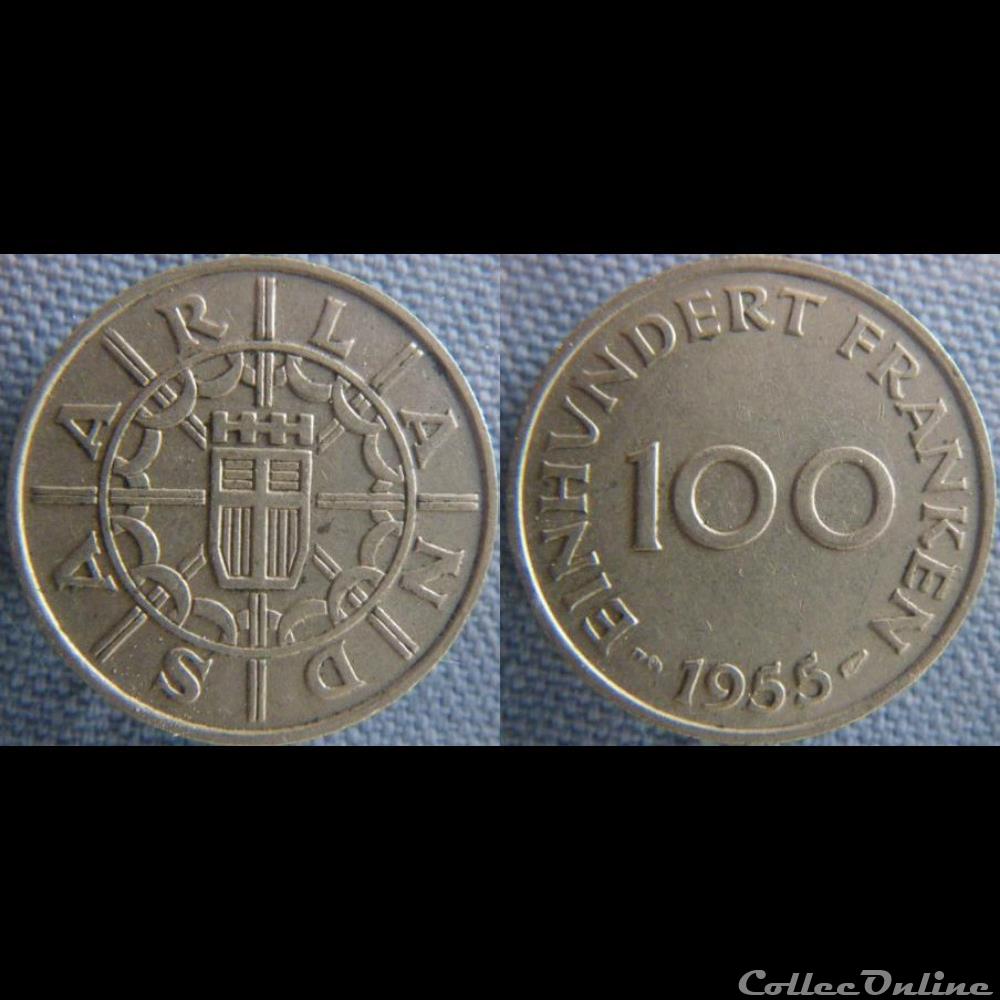 100 Franken 1955 monnaie monde allemagne 100 franken 1955