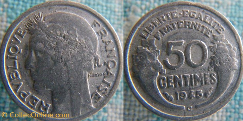 monnaie france a moderne 50 centimes 1945 c