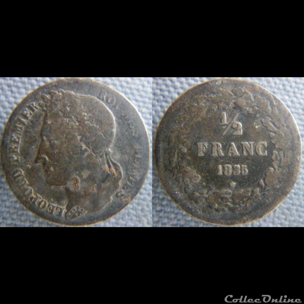 1/2 Franc 1835 monnaie monde belgique 1 2 franc 1835