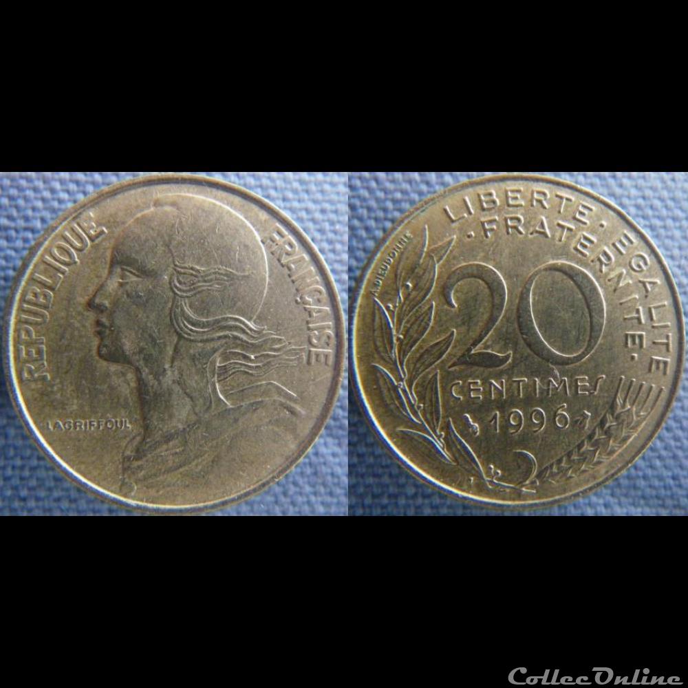 20 Centimes 1996 monnaie france moderne 20 centimes 1996