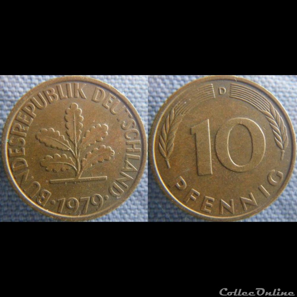 10 Pfennig 1979 D monnaie monde allemagne 10 pfennig 1979 d