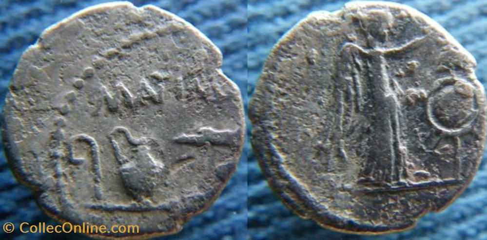monnaies antiquite av jc ap romaines republicaines imperiales republique 43 quinaire marc antoine