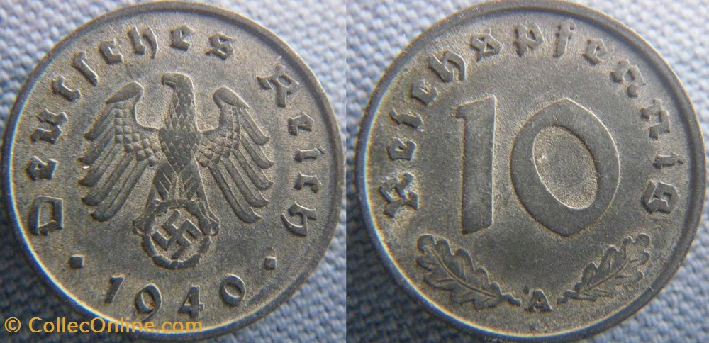 10 Reichspfennig 1940 A monnaies monde allemagne 10 reichspfennig 1940 a