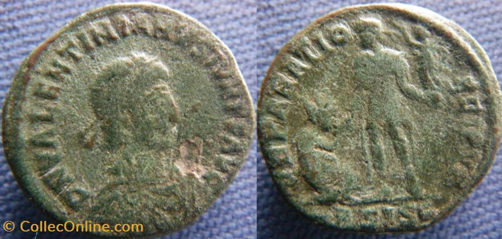 Valentinien II Ae2 monnaies antiquite av jc ap romaines republicaines imperiales valentinien ii ae2