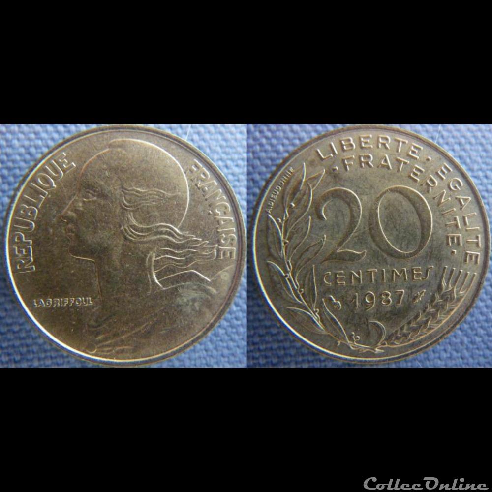 20 Centimes 1987 monnaie france moderne 20 centimes 1987