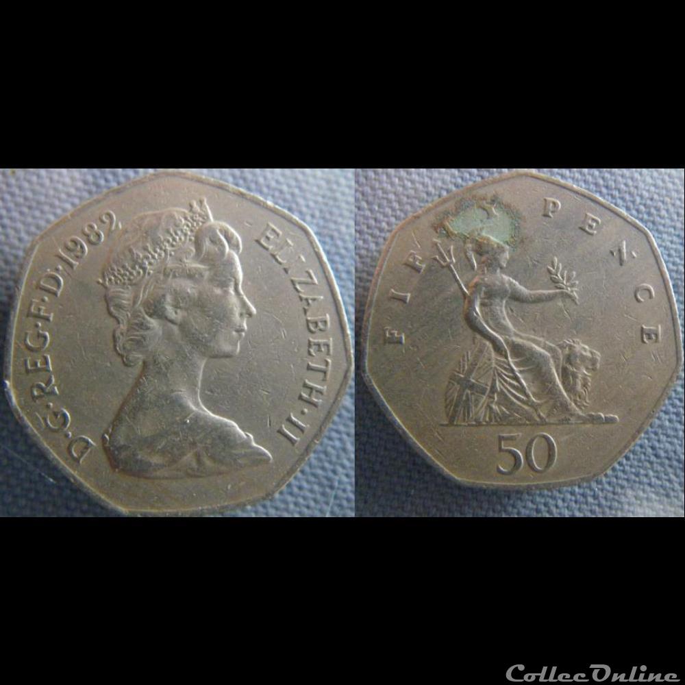 50 Pence 1982 monnaie monde royaume uni 50 pence 1982