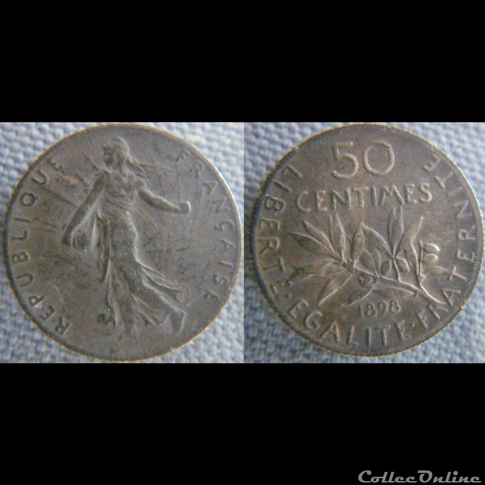 50 centimes 1898 monnaie france moderne 50 centimes 1898