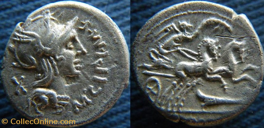 monnaies antiquite av jc a ap romaines republicaines imperiales republique 115 114 denier