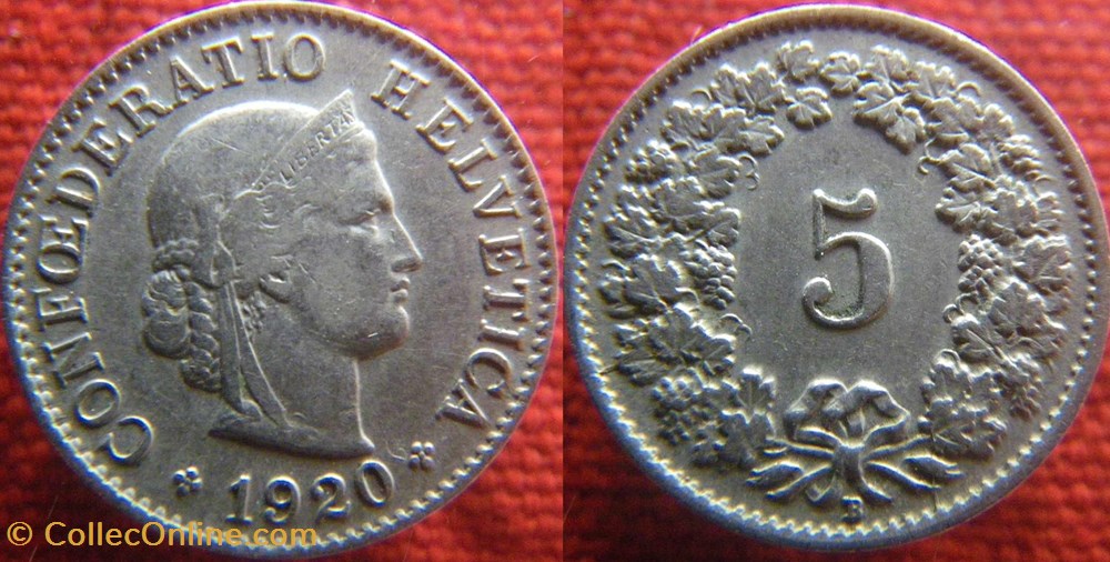 5 Rappen 1920 B monnaies monde suisse 5 rappen 1920 b