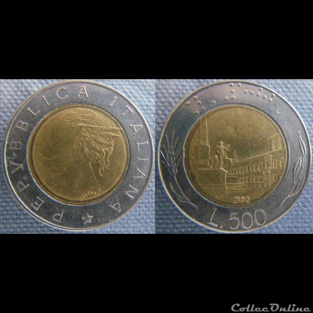monnaie monde italie 500 lire 1992