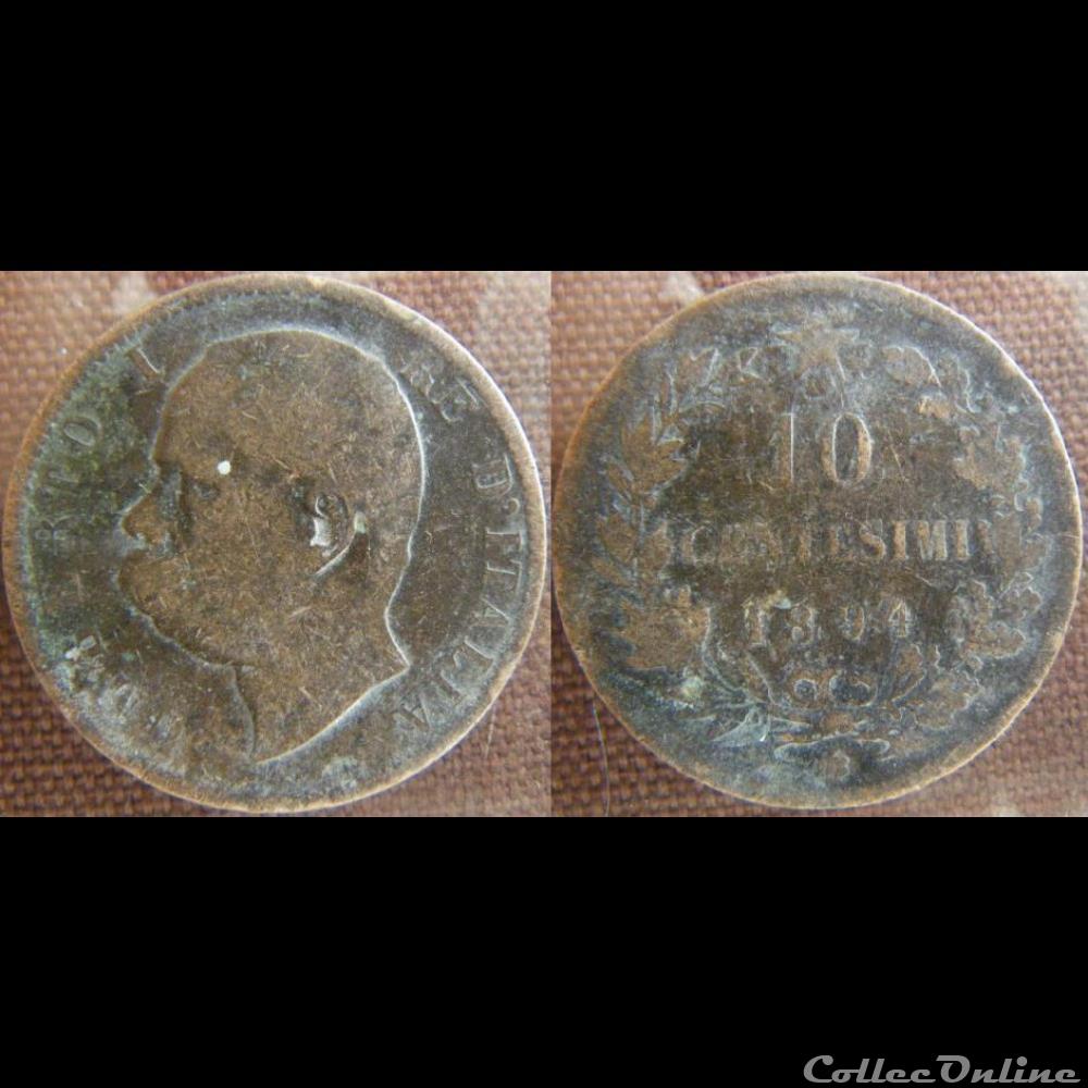 10 centesimi 1894 BI monnaie monde italie 10 centesimi 1894 bi