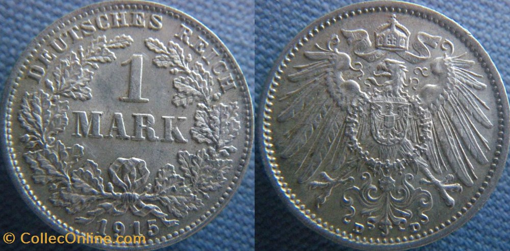 1 mark 1915 D monnaie monde allemagne 1 mark 1915 d