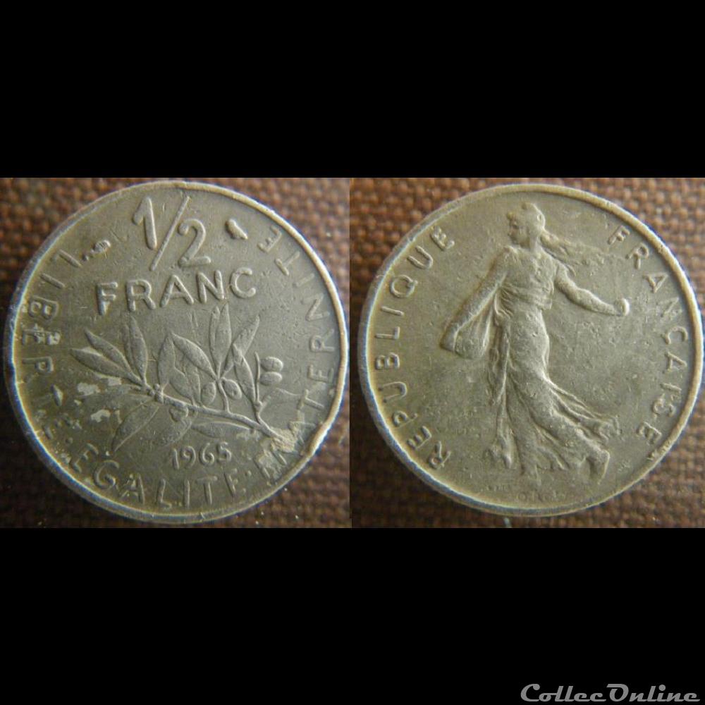 Demi Franc 1965 monnaie france moderne demi franc 1965