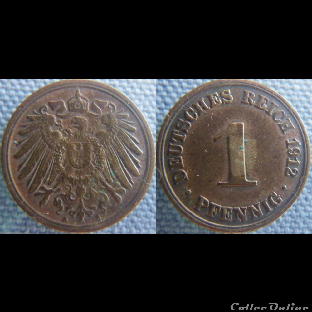 1 pfennig 1912 A monnaie monde allemagne 1 pfennig 1912 a