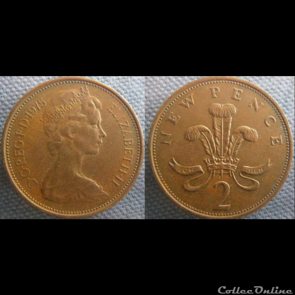 2 New Pence 1975 monnaie monde royaume uni 2 new pence 1975