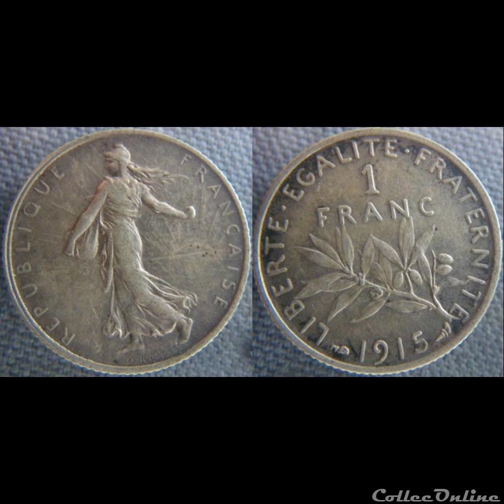 1 Franc 1915 monnaie france moderne 1 franc 1915