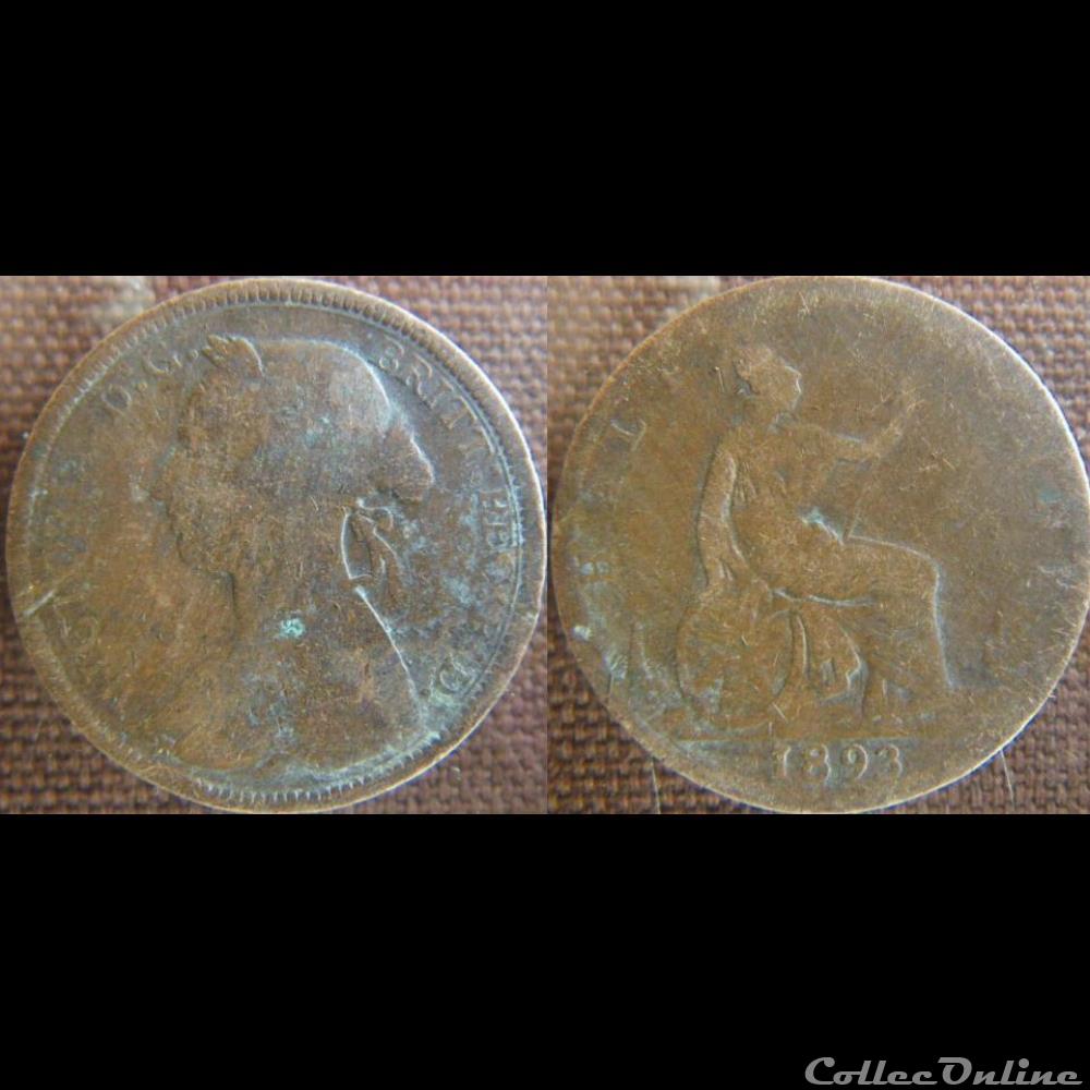 1/2 Penny 1893 monnaie monde royaume uni 1 2 penny 1893