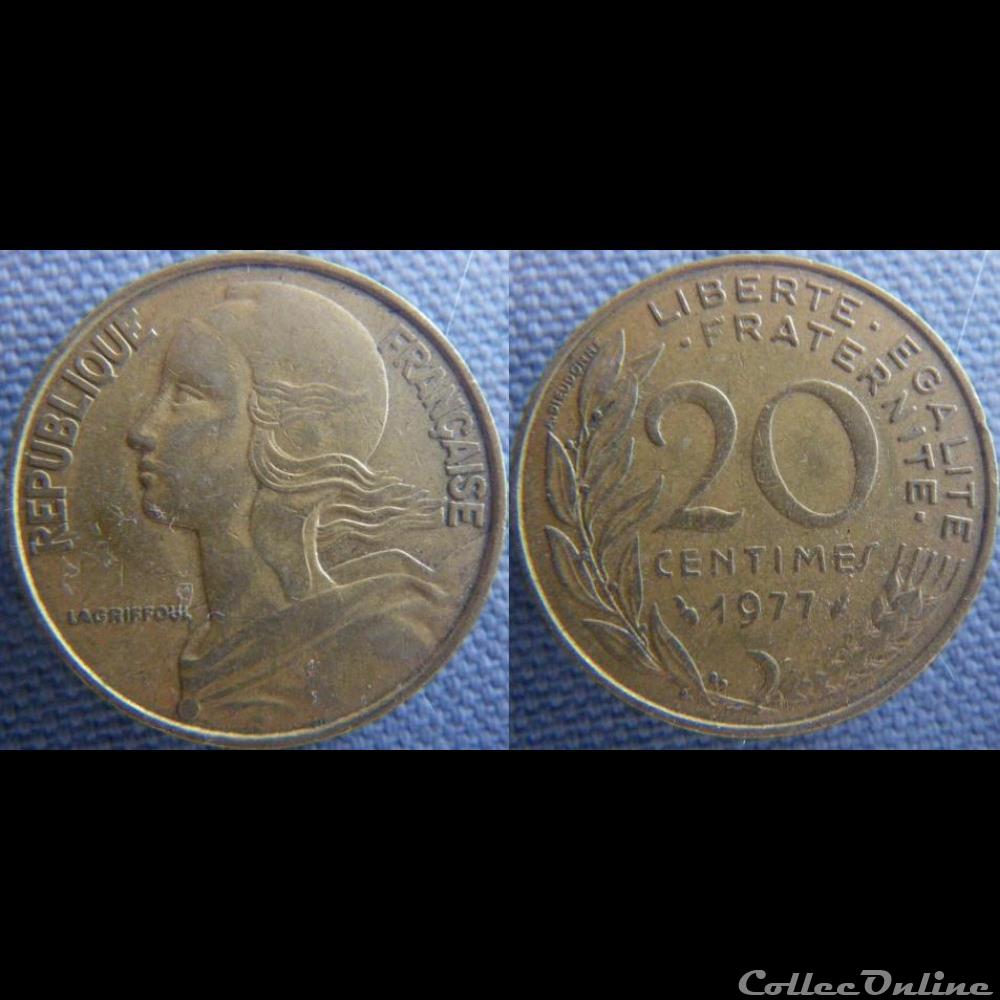 20 Centimes 1977 monnaie france moderne 20 centimes 1977