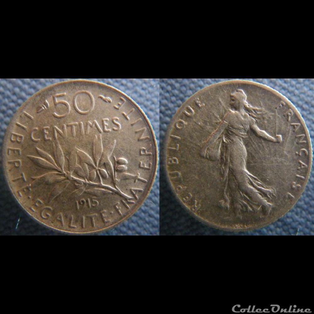 50 centimes 1915 monnaie france moderne 50 centimes 1915