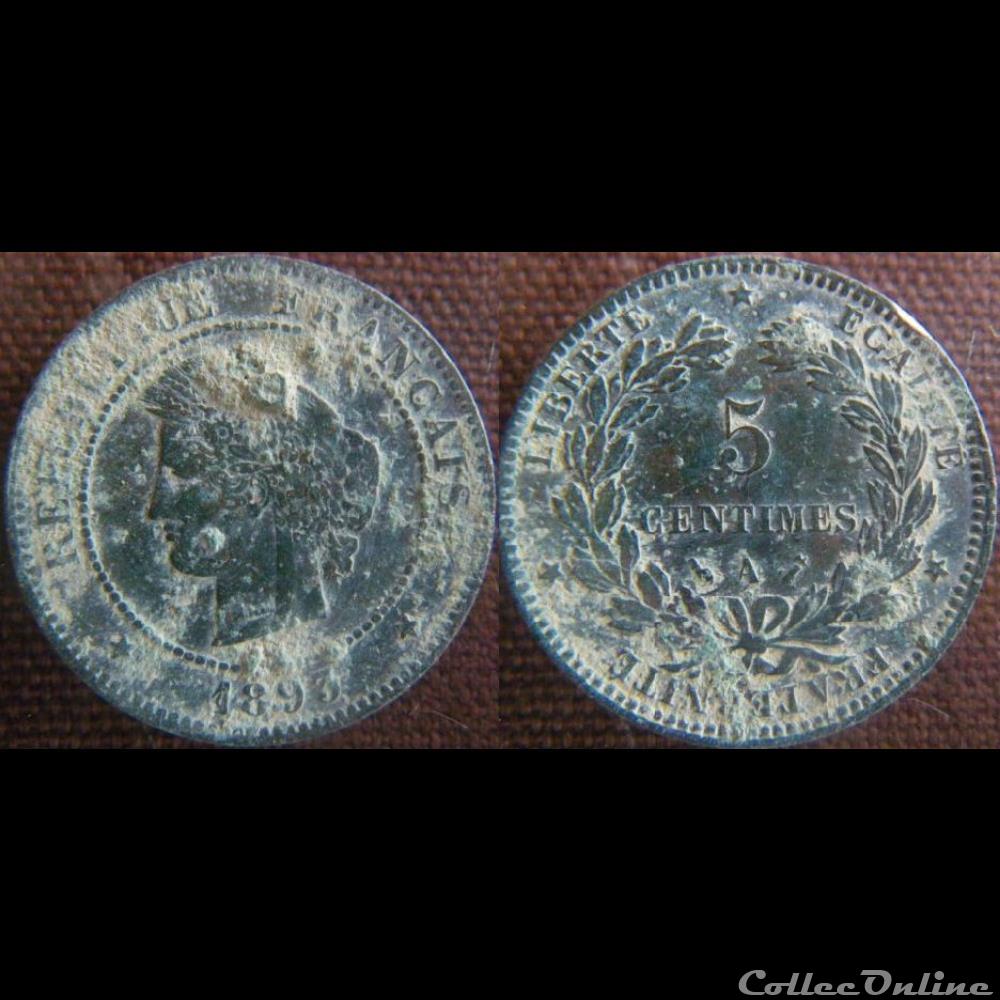 5 Centimes 1893 A monnaie france moderne 5 centimes 1893 a