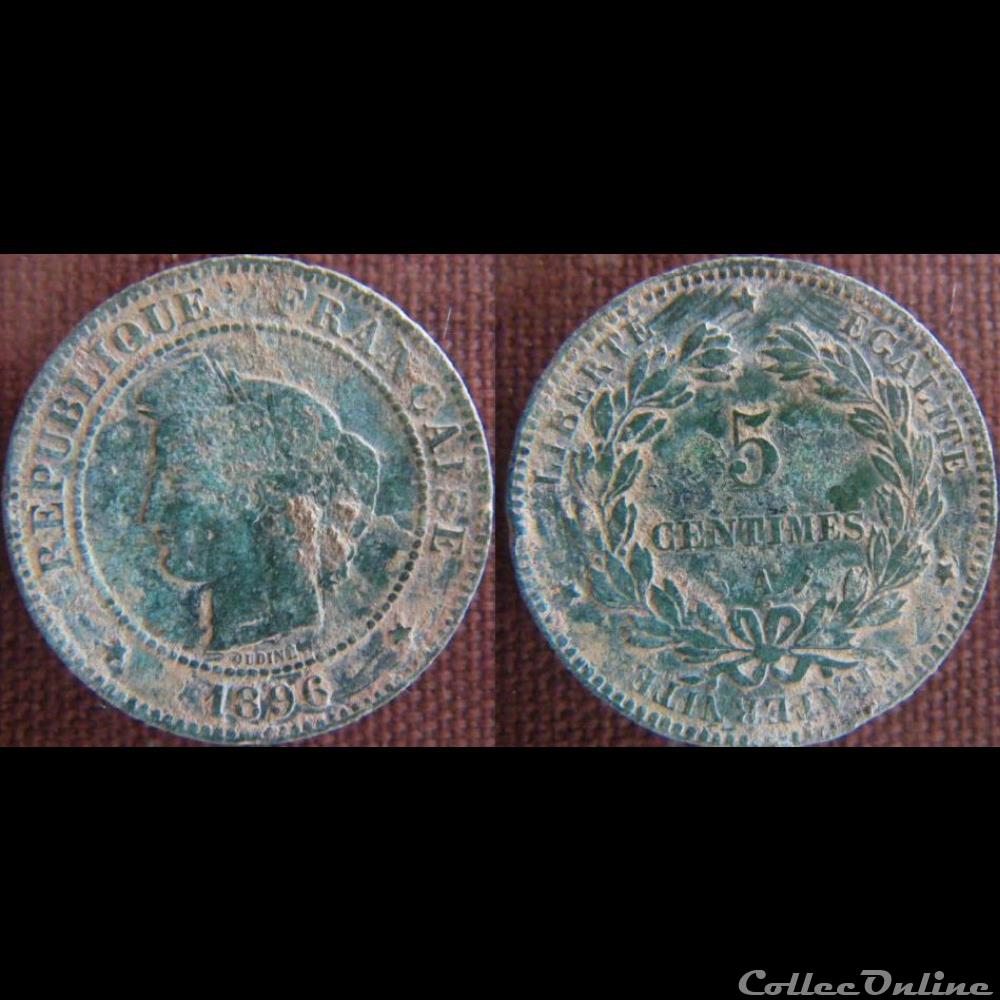 5 Centimes 1896 A monnaie france moderne 5 centimes 1896 a