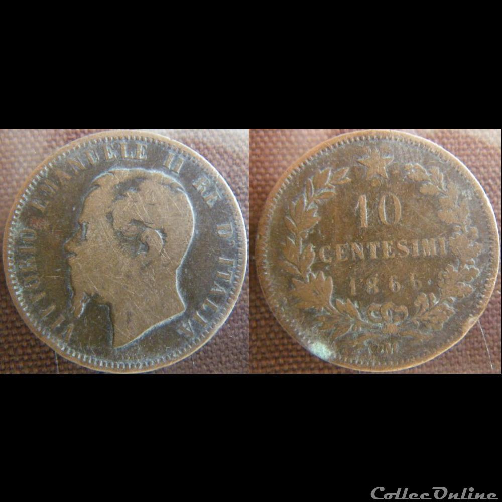 monnaie monde italie 10 centesimi 1866 m