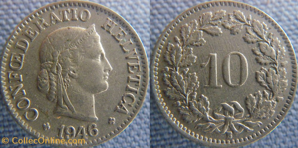 10 Rappen 1946 B monnaie monde suisse 10 rappen 1946 b