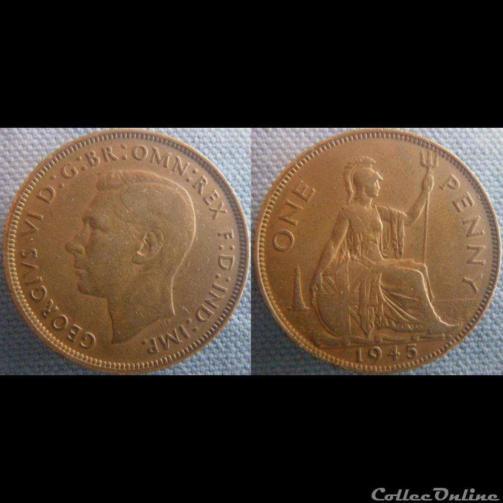 1 Penny 1945 monnaie monde royaume uni 1 penny 1945
