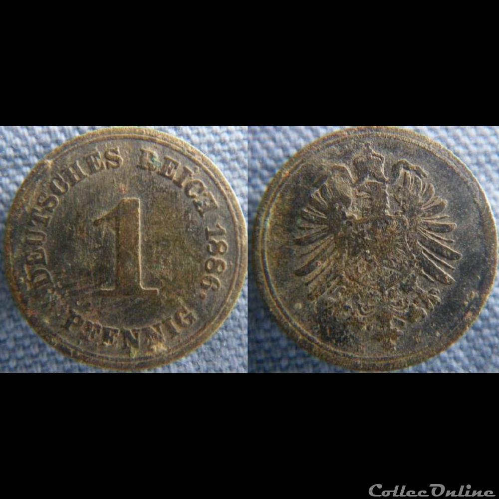 monnaie monde allemagne 1 pfennig 1886 e
