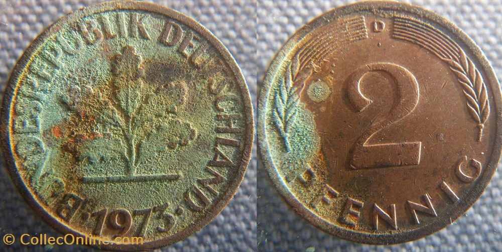 monnaie monde allemagne 2 pfennig 1973 d