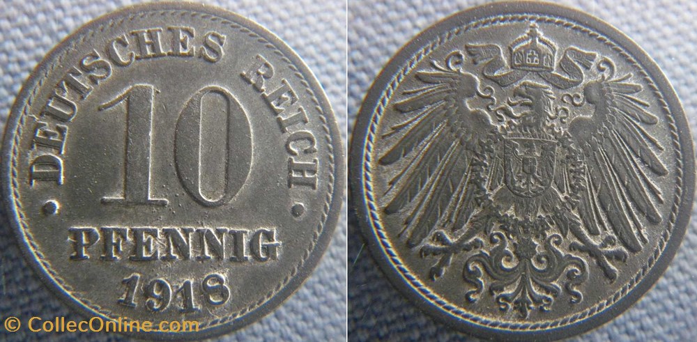 10 pfennig 1918 monnaies monde allemagne 10 pfennig 1918
