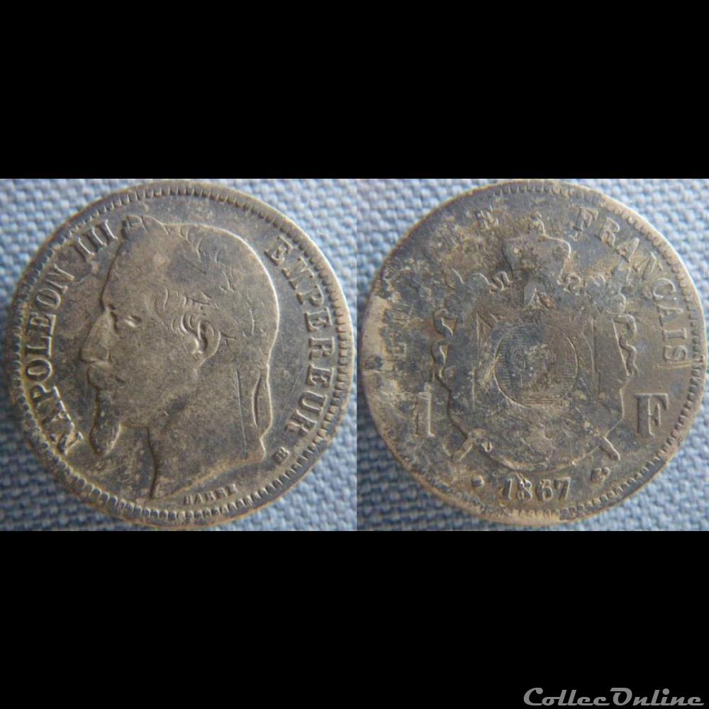 1 Franc 1867 BB monnaie france moderne 1 franc 1867 bb
