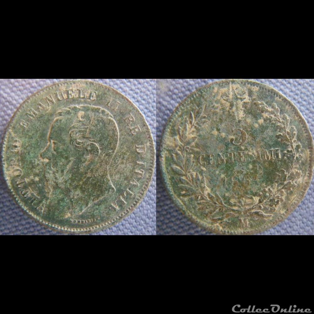 5 centesimi 1861 M monnaie monde italie 5 centesimi 1861 m