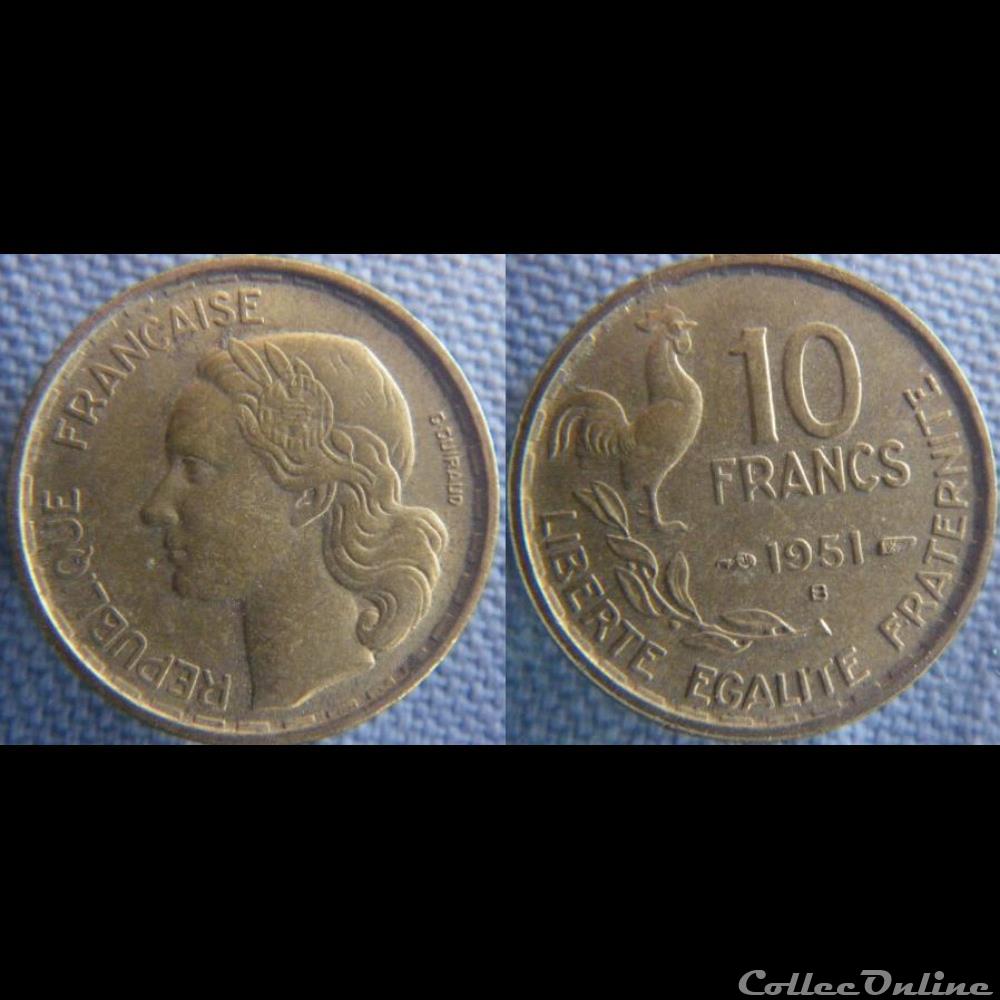 10 Francs 1951 B monnaie france moderne 10 francs 1951 b