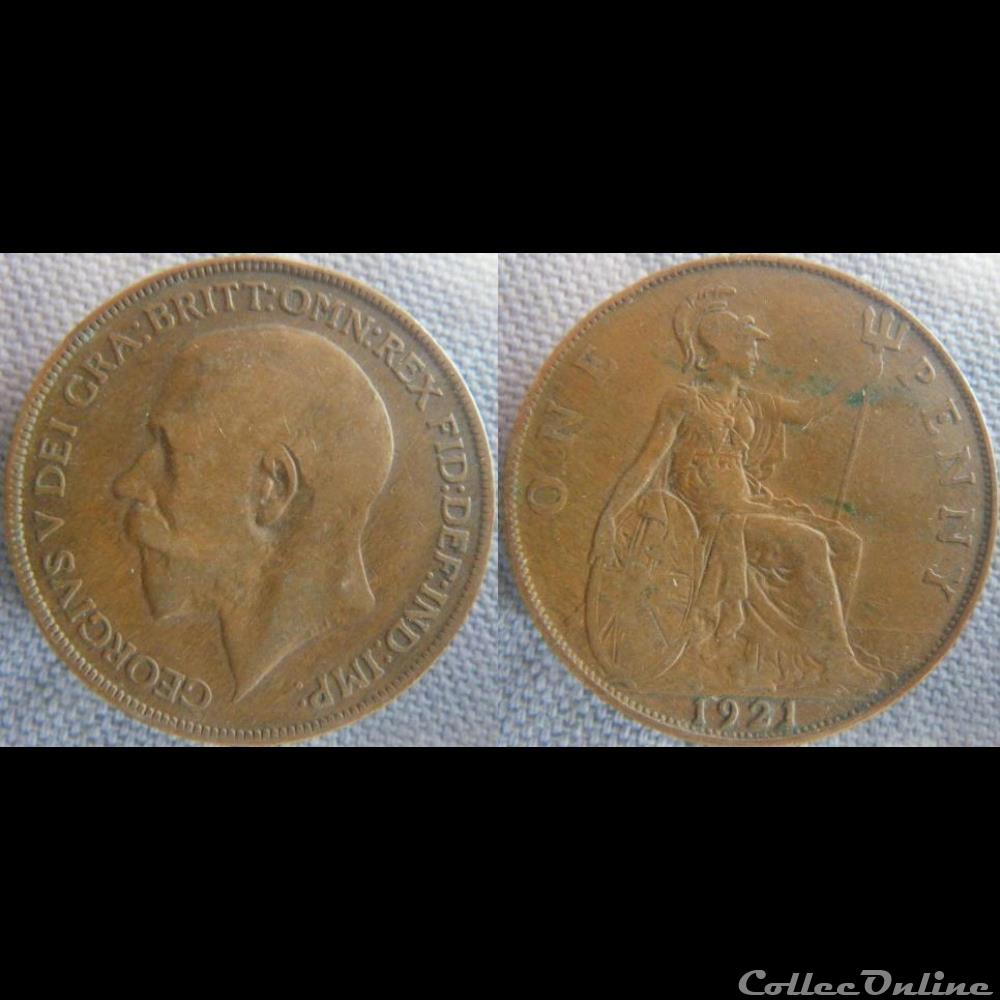 monnaie monde royaume uni 1 penny 1921
